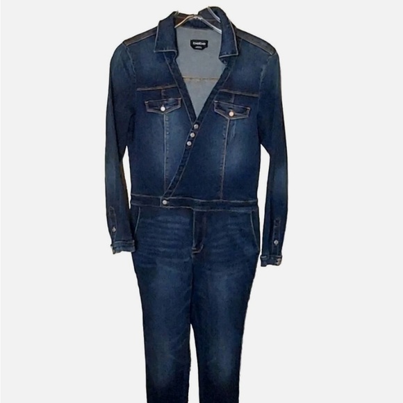 BEBE Denim Chambray Utility Surplice Onepiece Jumpsuit size 4 - Picture 5 of 11